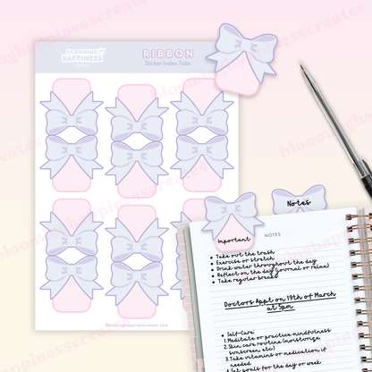 Ribbon Index Tabs | Sticker Sheet