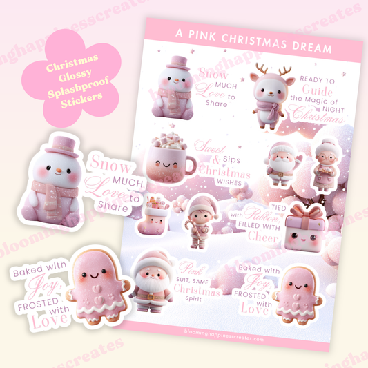 A Pink Christmas Dream | Sticker Sheet