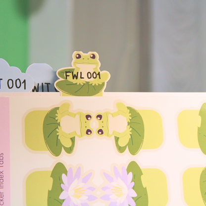 Frog & Water Lilies Index Tabs | Sticker Sheet